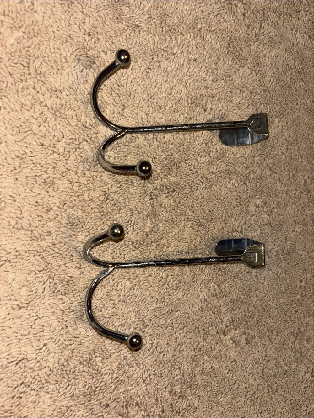 Source Unknown Chrome Double Robe Hooks - Silver Tone